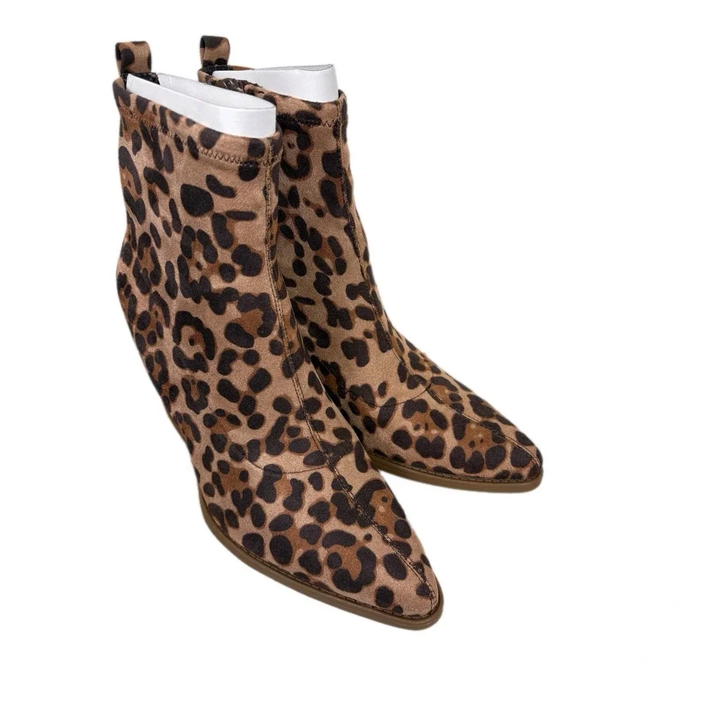 Soul Naturalizer Melodi Leopard Cheetah Bootie Womens Size 8 Black‎ Brown New